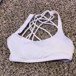 White lulu sports bra